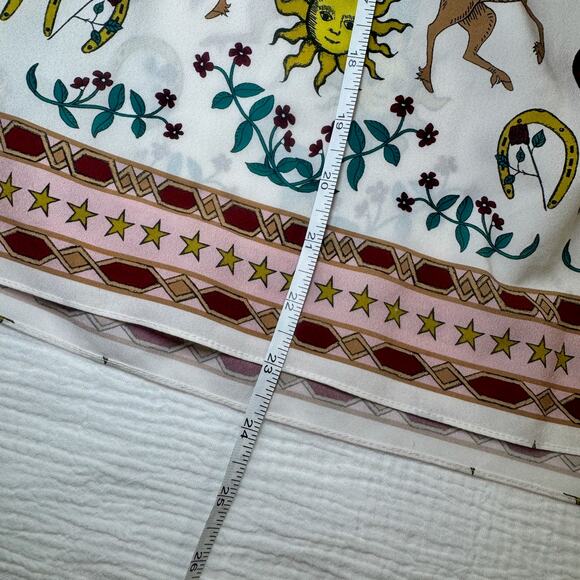 Sandro Azucar Print Blouse Chiffon Off White Cream Women’s 1 (Small) Celestial - Picture 7 of 16